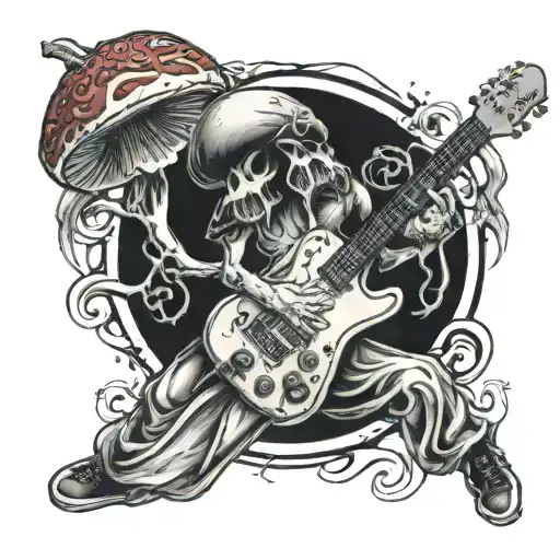 Mushroom Playing Eddie Van Halen Guitar Made