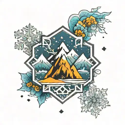 Snowflake With A Mountain