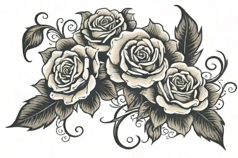 Word 'Masters Cursive Writing Roses Around It