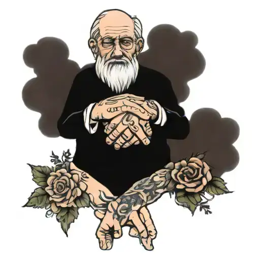 Me And My Grand Father Holding Hands