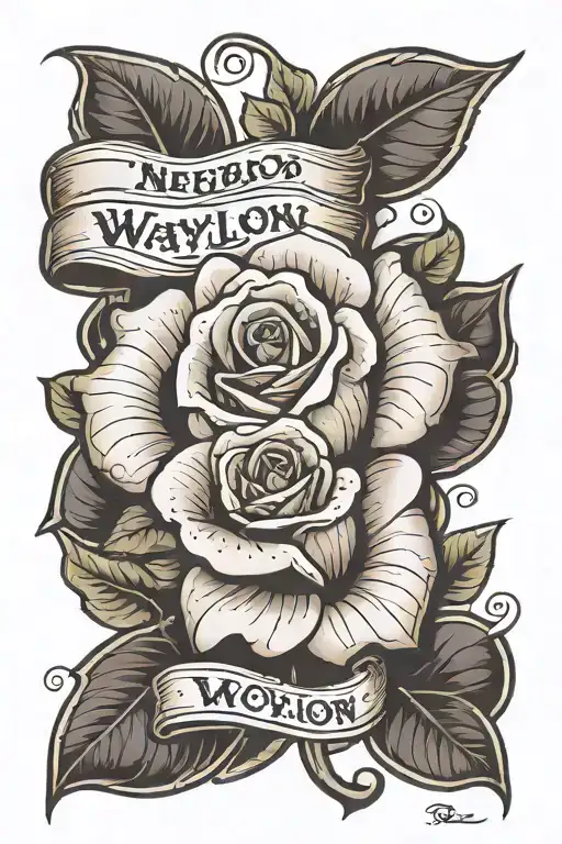 Rose With The Name Written Waylon Name