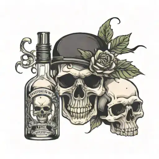 Cologne Bottle With Skull Coming Out