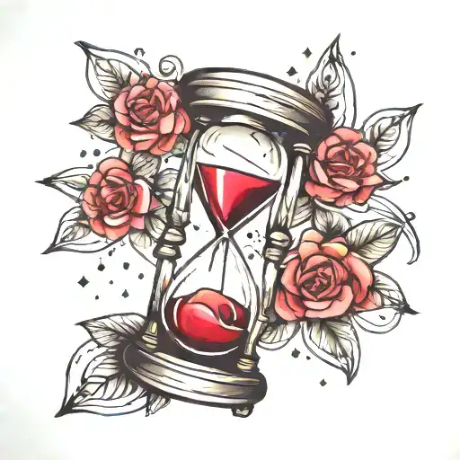 Hourglass With Shading And Stars Around It