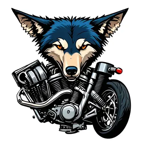 V-twin Engine With Punk Wolf