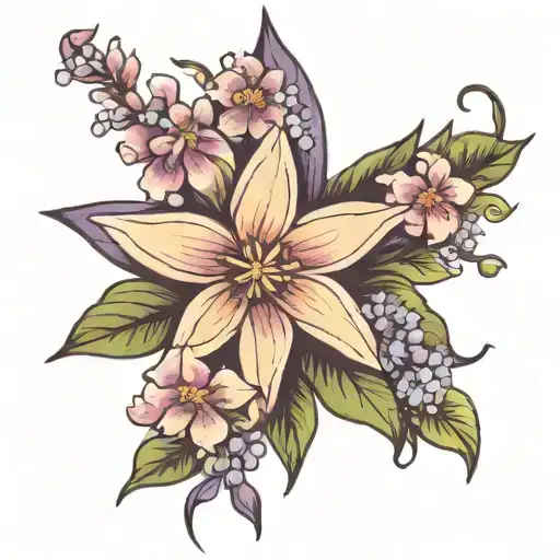 Star And Lilac Flower