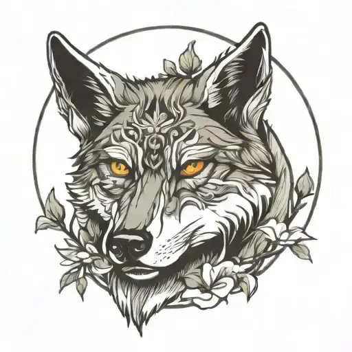 Wolf Face Forest And Moon