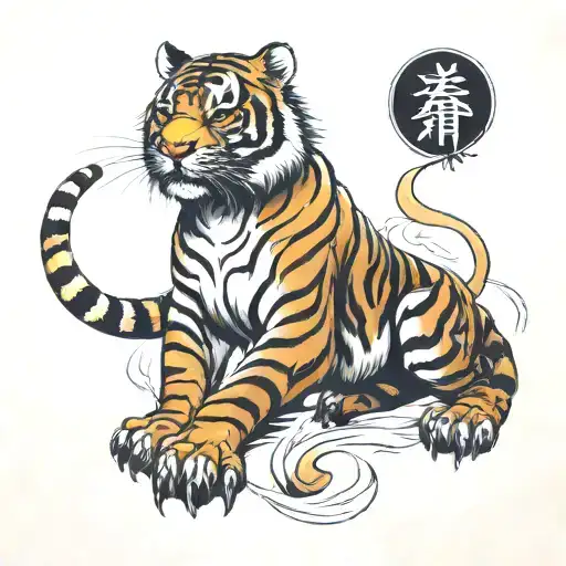 Tigre Samourai Cover With Japanese Theme