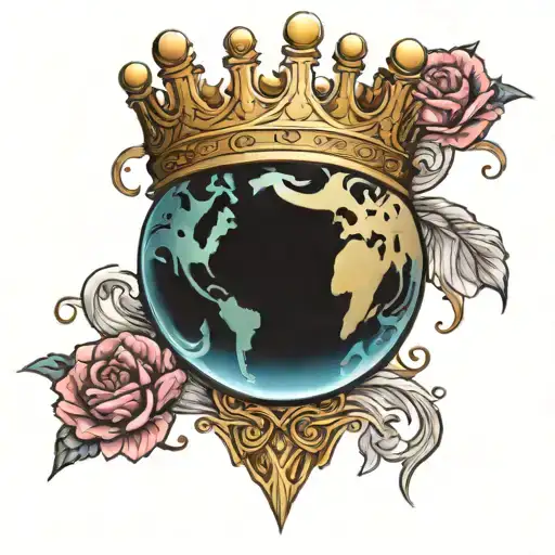 A Crown With A Planet Represented In Its Center