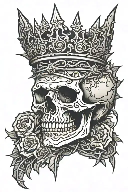 Skull Wearing The Crown Of Thorns