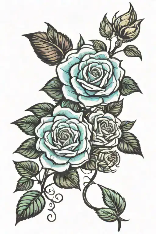 The Name Aubrey In A Rose Stem