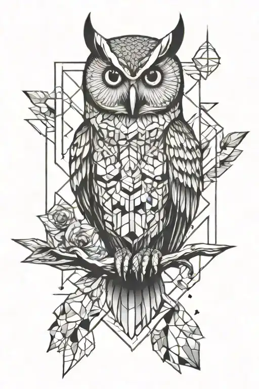 Geometric Owl Space Themed
