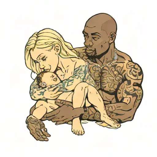 Nude Slim Young Pregnant European Blonde Teenage Girl Snuggles Muscular Black Man