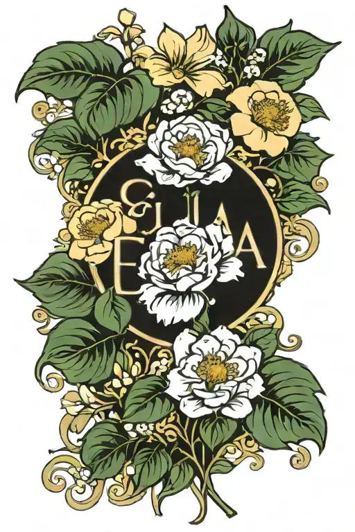 September Birth Flowers Around The Name Ella