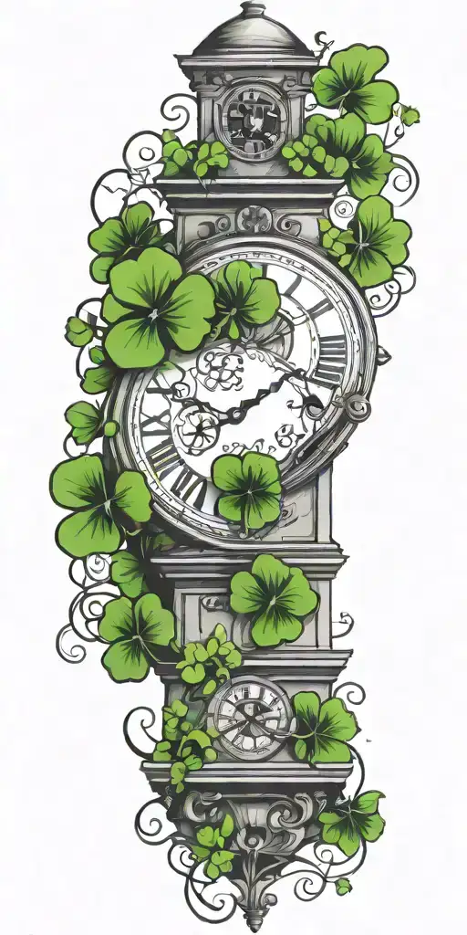Clocktower With Four Leaf Clover