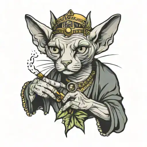 Sphinx Cat Smoking Weed