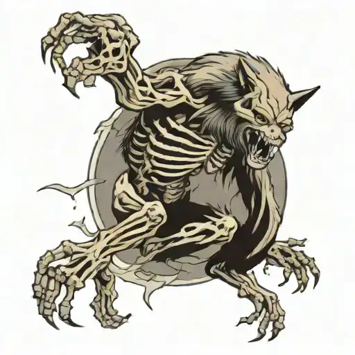 Werewolf With Skeleton Inside It's Body