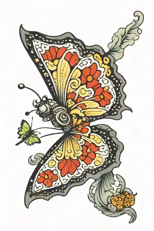 Butterfly With Puzzle Piece In Wing