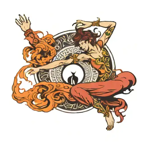 Firedancer Holding A Yin And Yang Symbol