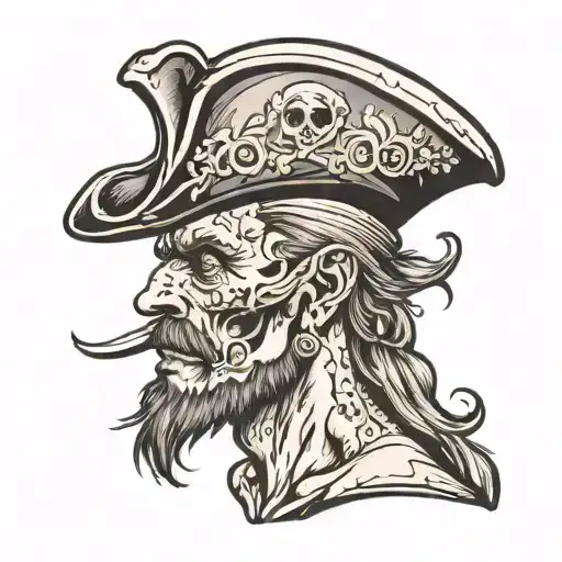 Dead Pirate Head Profile Holding