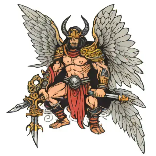 Warrior With Wings Holding
