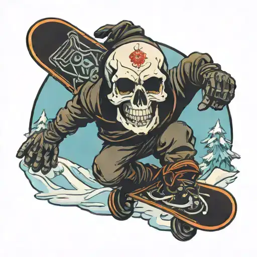 Skull Snowboarder