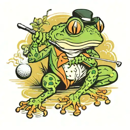 Frog Playing Golf