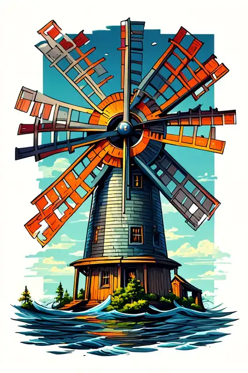 Windmill And Hydro Turbine With Wind And Water