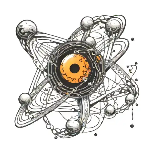 Atomic Structure Around A Black Hole That Is Bending Spacetime