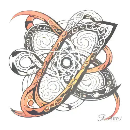 Infinity And Atom Symbol Intertwined