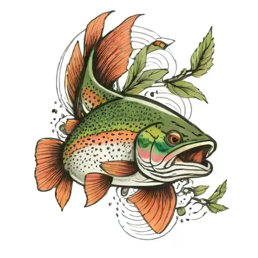 Rainbow Trout Eating Mayfly