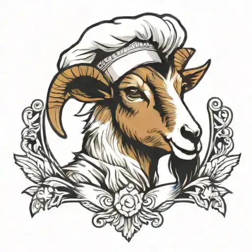 A Goat Whom Is A Chef Hat