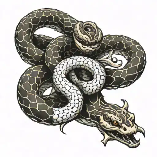 Snake Coiled Around Cross