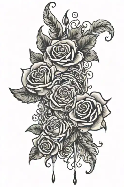 Lover Never Fails Cover Up Tattoo Design