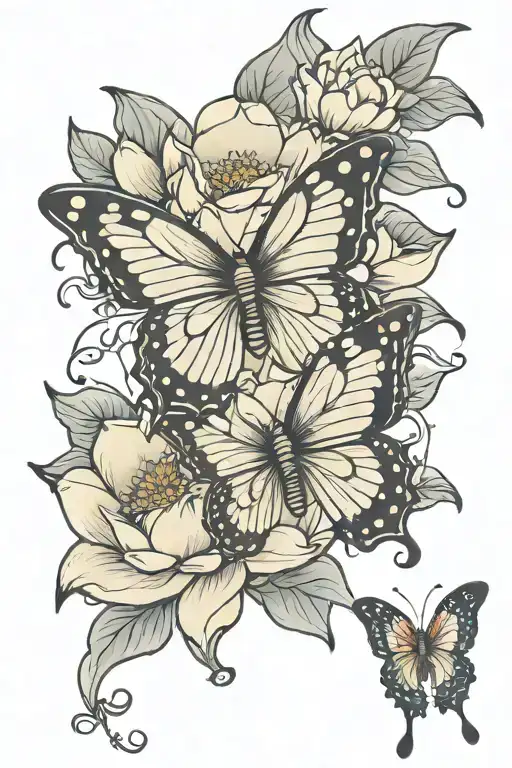 Butterfly Travel Lotus Flower