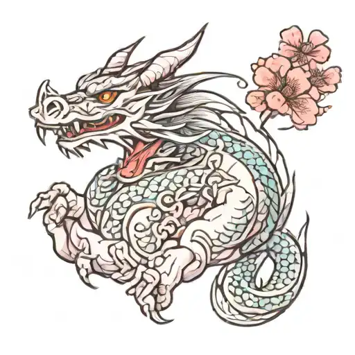 Dragon Sakura On Hand