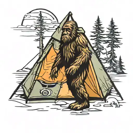 Sasquatch Walking Tent Background