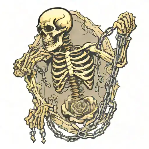 Skeleton Chained To Wall