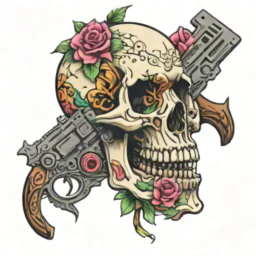 The Flower Skull Machine Gun