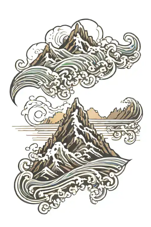 Mountain With Waves