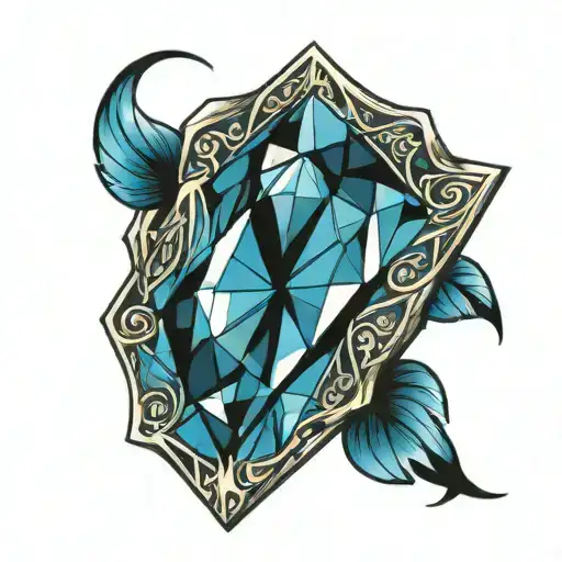 Blue Diamond With Shadow