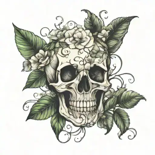 Botanical Skull Sleeve