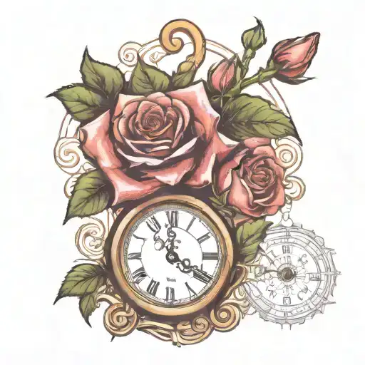 Roses And Clock With The Name Christoper Yolanda And Clark In A Picture