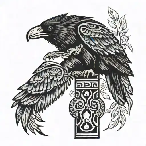 Raven Wolf Bear Totem Pole