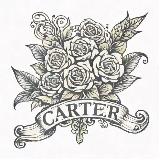 The Word Carter With Flowers Behind It All Around