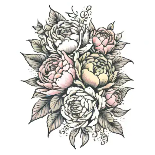 Peony And Rose Bouquet