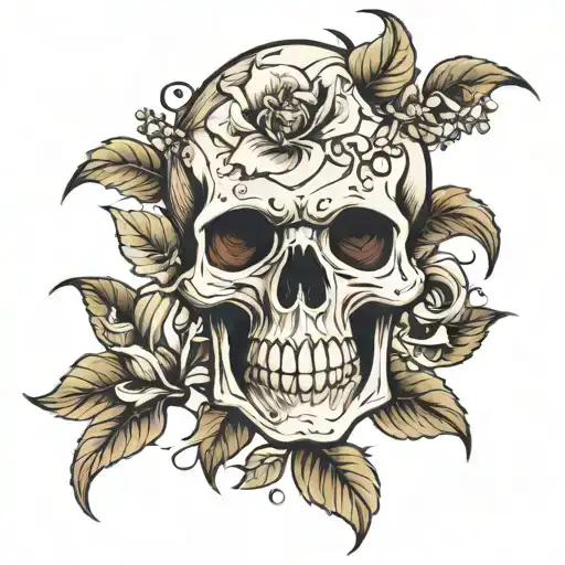 Flower With A Skull Face As The Bud