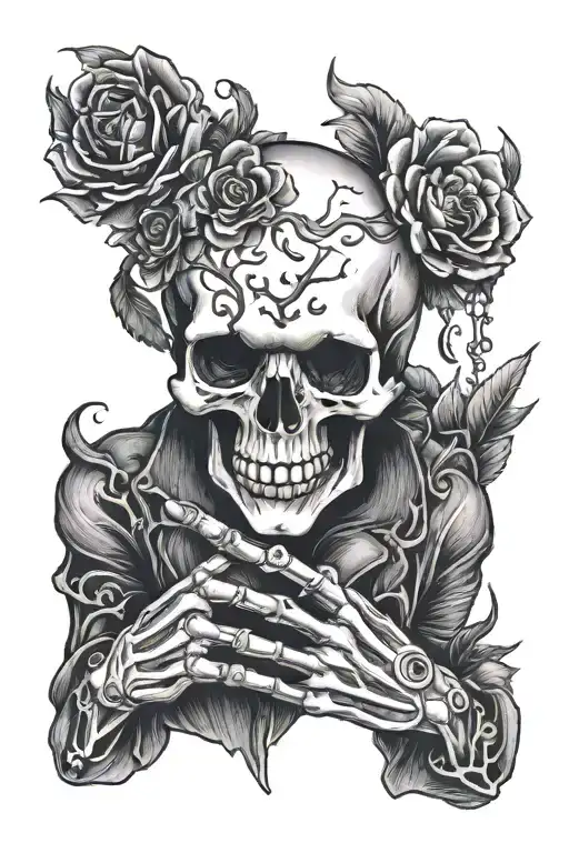 Skeleton On A Hand With Fingers