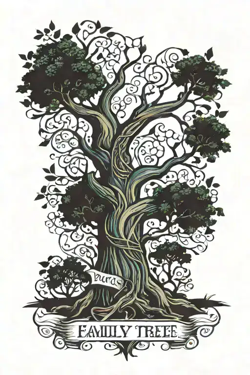 Family Tree With Names Willow And Paisley Intertwined