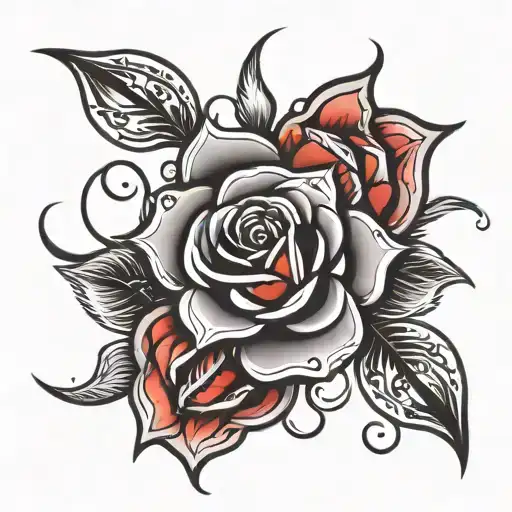 Rose With Tribal On Both Sides
