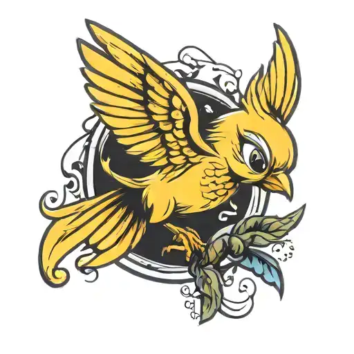 Tweety Bird Flying Away Tattoo